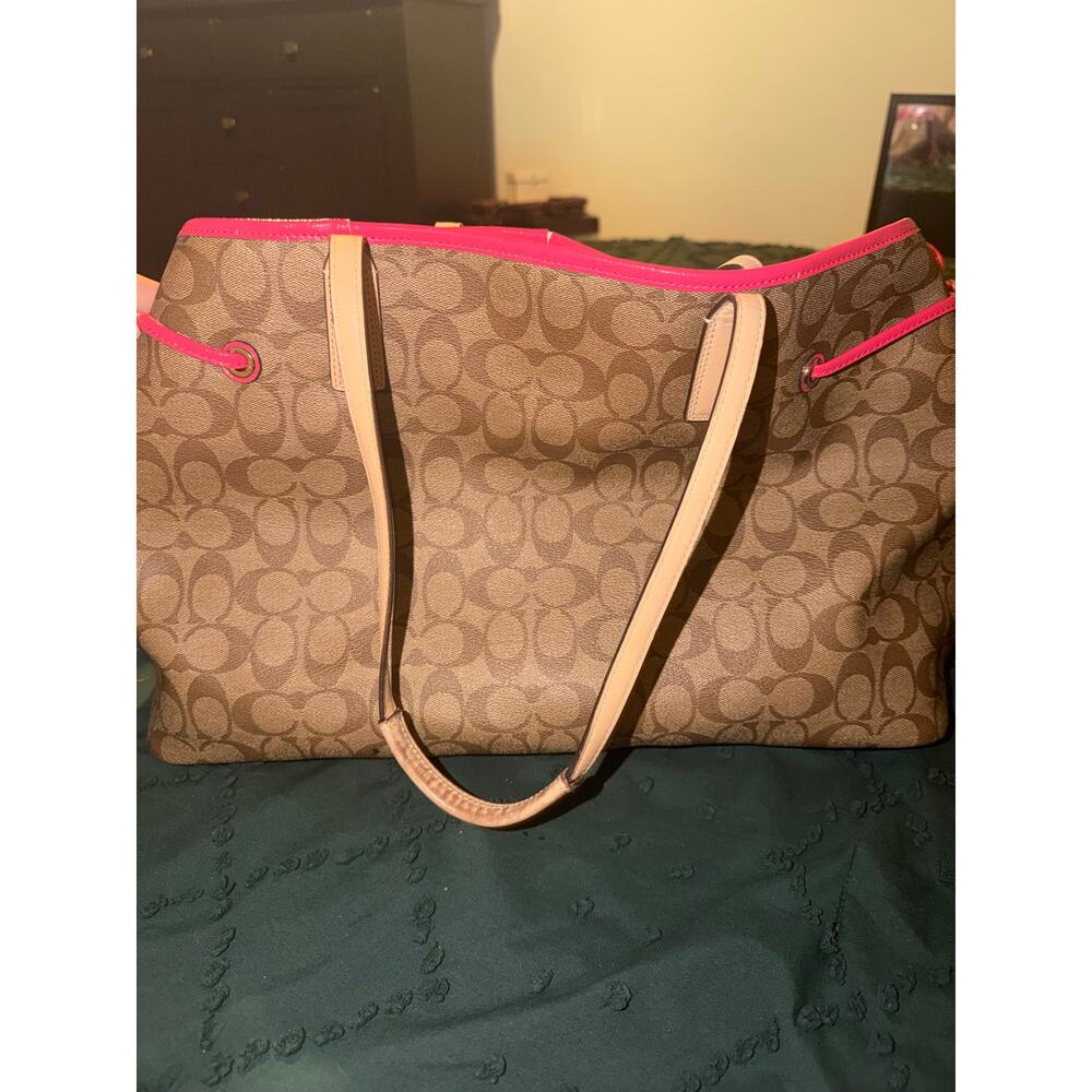 Coach Signature Stripe Drawstring Carryall Bag - Picture 6 of 12